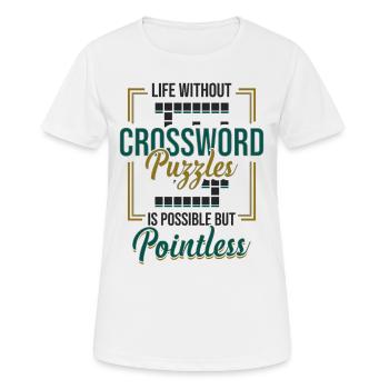 Amateurs de mots croisés, Mots croisés - T-shirt respirant Femme - blanc - Devant - AI Model Female 172 dark (172cm)
