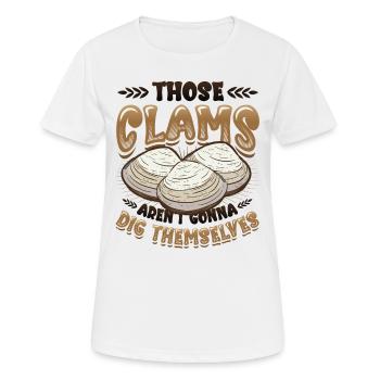 Ces coquilles ne se creusent pas d’elles-mêmes - T-shirt respirant Femme - blanc - Devant - AI Model Female 172 dark (172cm)