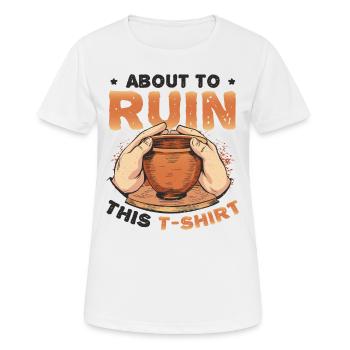Argile de poterie en ruine - T-shirt respirant Femme - blanc - Devant - AI Model Female 172 dark (172cm)