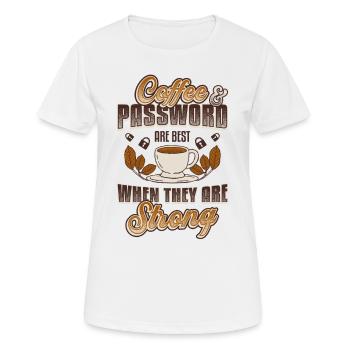 Café, mot de passe - T-shirt respirant Femme - blanc - Devant - AI Model Female 172 dark (172cm)