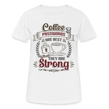 Café, mot de passe - T-shirt respirant Femme - blanc - Devant - AI Model Female 172 dark (172cm)