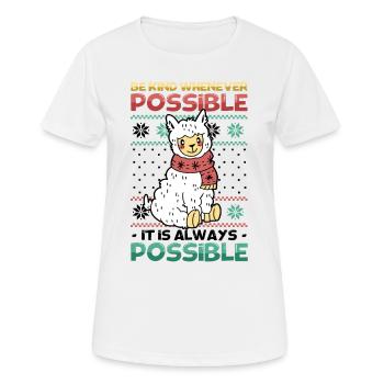 Be Kind Christmas Message - Frauen T-Shirt atmungsaktiv - Weiß - Vorne - AI Model Female 172 dark (172cm)