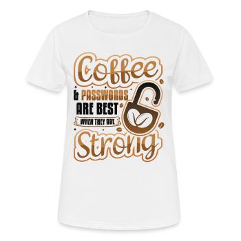 Café et mot de passe - T-shirt respirant Femme - blanc - Devant - AI Model Female 172 dark (172cm)