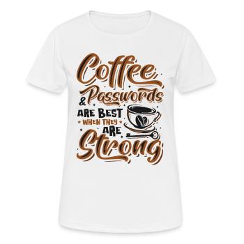 Café et mot de passe - T-shirt respirant Femme - blanc - Devant - AI Model Female 172 dark (172cm)