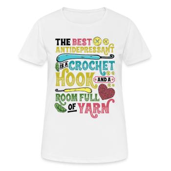 Häkelnadel Und Raum Voller Garn, Häkeln - Frauen T-Shirt atmungsaktiv - Weiß - Vorne - AI Model Female 172 dark (172cm)