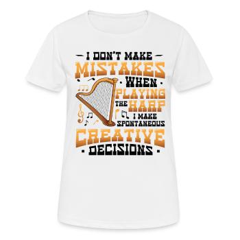 Joueur de harpe, joueur de harpe, harpe - T-shirt respirant Femme - blanc - Devant - AI Model Female 172 dark (172cm)