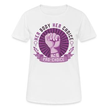 Son corps, son choix, les droits des femmes Pro Choice - T-shirt respirant Femme - blanc - Devant - AI Model Female 172 dark (172cm)