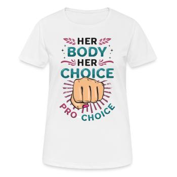 Son corps, son choix, les droits des femmes Pro Choice - T-shirt respirant Femme - blanc - Devant - AI Model Female 172 dark (172cm)
