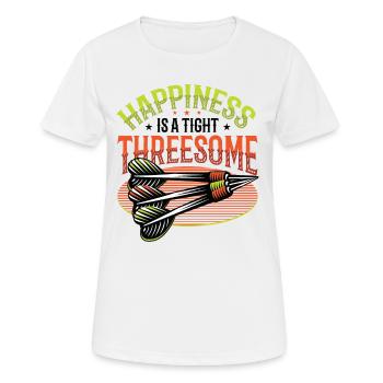 Glück Ist Ein Enges Dreiergespann, Dartpfeil - Frauen T-Shirt atmungsaktiv - Weiß - Vorne - AI Model Female 172 dark (172cm)