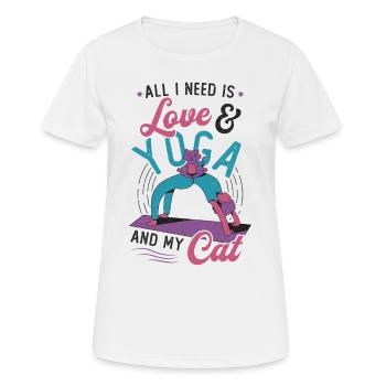 All I need is love and yoga - Women's Breathable T-Shirt - white - Front - AI Model Female 172 dark (172cm)