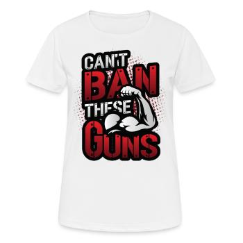 Impossible d’interdire ces armes, biceps, muscle, musculation - T-shirt respirant Femme - blanc - Devant - AI Model Female 172 dark (172cm)