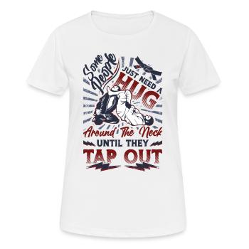 Câlin autour du cou, Jiu Jitsu - T-shirt respirant Femme - blanc - Devant - AI Model Female 172 dark (172cm)