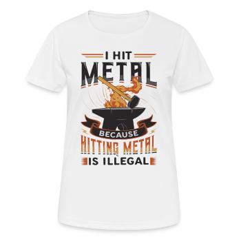 Hit Metal, Forgeron - T-shirt respirant Femme - blanc - Devant - AI Model Female 172 dark (172cm)