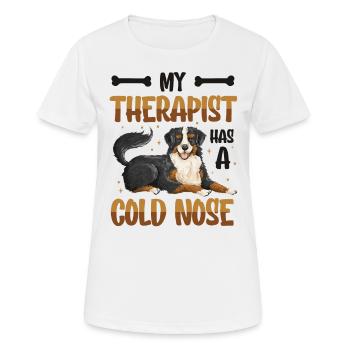 Mein Therapeut Hat Eine Kalte Nase, Hundeliebhaber - Frauen T-Shirt atmungsaktiv - Weiß - Vorne - AI Model Female 172 dark (172cm)