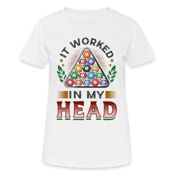 Ça marchait dans ma tête, billard de billard - T-shirt respirant Femme - blanc - Devant - AI Model Female 172 dark (172cm)