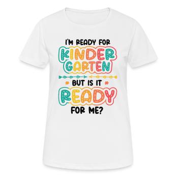 Prêt pour la maternelle - T-shirt respirant Femme - blanc - Devant - AI Model Female 172 dark (172cm)