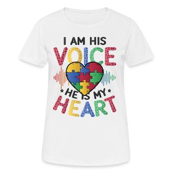 Ich Bin Seine Stimme, Er Ist Mein Herz - Frauen T-Shirt atmungsaktiv - Weiß - Vorne - AI Model Female 172 dark (172cm)
