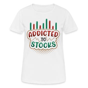 Accro aux actions, marché boursier baissier haussier - T-shirt respirant Femme - blanc - Devant - AI Model Female 172 dark (172cm)