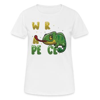 Peace Cameleon, mouvement pour la paix - T-shirt respirant Femme - blanc - Devant - AI Model Female 172 dark (172cm)