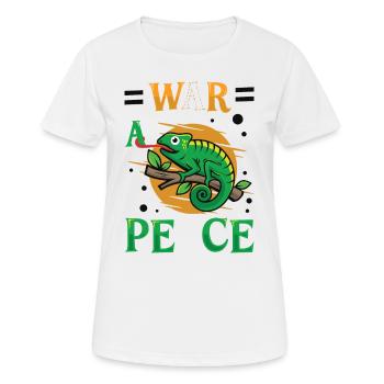 Peace Cameleon, mouvement pour la paix - T-shirt respirant Femme - blanc - Devant - AI Model Female 172 dark (172cm)