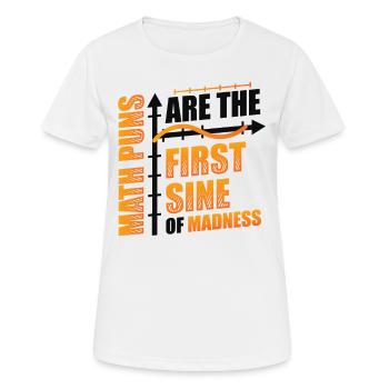 Mathe-Lehrer, Mathe-Schüler, Mathe-Wortspiele - Frauen T-Shirt atmungsaktiv - Weiß - Vorne - AI Model Female 172 dark (172cm)