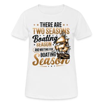 En attendant la saison de navigation, les bateliers - T-shirt respirant Femme - blanc - Devant - AI Model Female 172 dark (172cm)