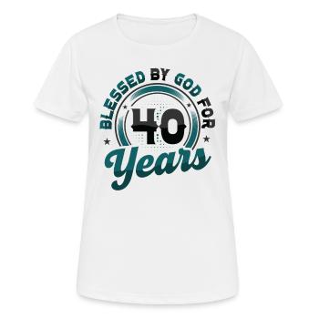 Religious by God for 40 years - Women's Breathable T-Shirt - white - Front - AI Model Female 172 dark (172cm)