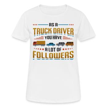 Lkw-fahrer Haben Eine Menge Anhänger - Frauen T-Shirt atmungsaktiv - Weiß - Vorne - AI Model Female 172 dark (172cm)