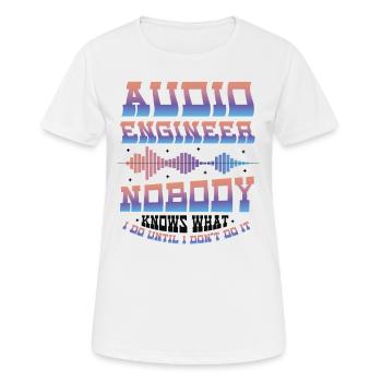 Ingénieur du son - T-shirt respirant Femme - blanc - Devant - AI Model Female 172 dark (172cm)