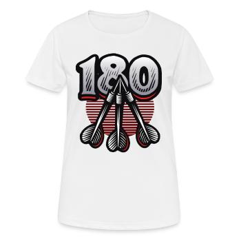 180 fléchettes, Triple 20, joueur de fléchettes - T-shirt respirant Femme - blanc - Devant - AI Model Female 172 dark (172cm)
