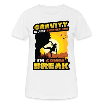 Anti-schwerkraft-bouldern, Felsklettern - Frauen T-Shirt atmungsaktiv - Weiß - Vorne - AI Model Female 172 dark (172cm)