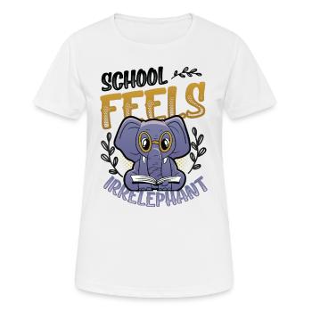L’école se sent Irrelephant, anti-école - T-shirt respirant Femme - blanc - Devant - AI Model Female 172 dark (172cm)
