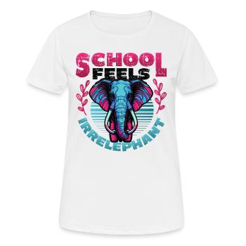L’école se sent Irrelephant, anti-école - T-shirt respirant Femme - blanc - Devant - AI Model Female 172 dark (172cm)