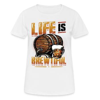 La vie est brassicole bière artisanale, brassage, maître brasseur - T-shirt respirant Femme - blanc - Devant - AI Model Female 172 dark (172cm)