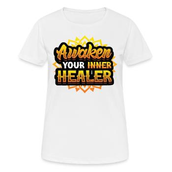 Éveillez votre guérisseur intérieur, Reiki Spirituel - T-shirt respirant Femme - blanc - Devant - AI Model Female 172 dark (172cm)