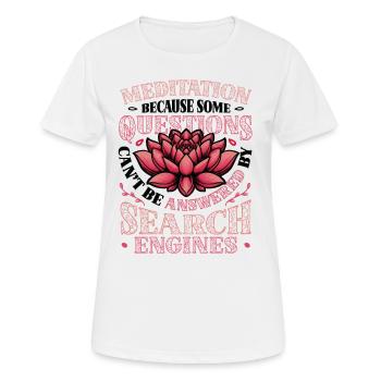 Lustige Meditation, Spirituelle Meditation - Frauen T-Shirt atmungsaktiv - Weiß - Vorne - AI Model Female 172 dark (172cm)