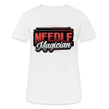 Magicien de l’aiguille, acupuncteur - T-shirt respirant Femme - blanc - Devant - AI Model Female 172 dark (172cm)