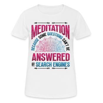 Lustige Meditation, Spirituelle Meditation - Frauen T-Shirt atmungsaktiv - Weiß - Vorne - AI Model Female 172 dark (172cm)
