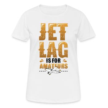 Le décalage horaire s’adresse aux amateurs, aux passionnés de voyages - T-shirt respirant Femme - blanc - Devant - AI Model Female 172 dark (172cm)