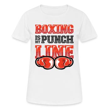 La boxe est ma punchline, les boxeurs, les arts martiaux - T-shirt respirant Femme - blanc - Devant - AI Model Female 172 dark (172cm)