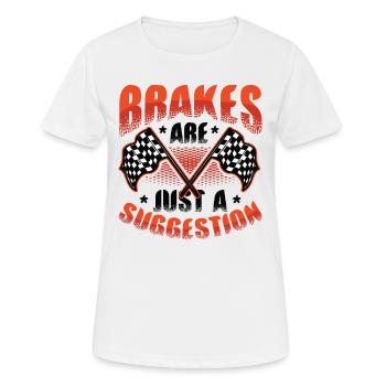 Brakes are just a suggestion, Racing Checkered - Women's Breathable T-Shirt - white - Front - AI Model Female 172 dark (172cm)