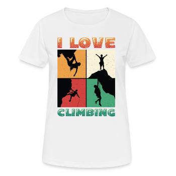 I love rock climbing, rock climbing - Women's Breathable T-Shirt - white - Front - AI Model Female 172 dark (172cm)