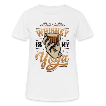 Le whisky est mon yoga, amateur de whisky - T-shirt respirant Femme - blanc - Devant - AI Model Female 172 dark (172cm)