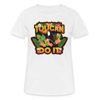 Toucan Do It - Frauen T-Shirt atmungsaktiv - Weiß - Vorne - AI Model Female 172 dark (172cm)