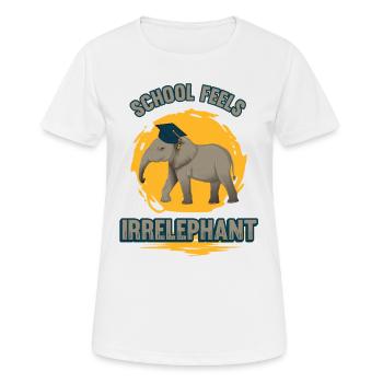 L’école se sent Irrelephant, anti-école - T-shirt respirant Femme - blanc - Devant - AI Model Female 172 dark (172cm)