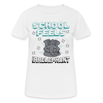 L’école se sent Irrelephant, anti-école - T-shirt respirant Femme - blanc - Devant - AI Model Female 172 dark (172cm)