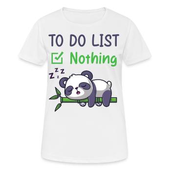 Panda fait une sieste sur une branche de bamboo - T-shirt respirant Femme - blanc - Devant - AI Model Female 172 dark (172cm)