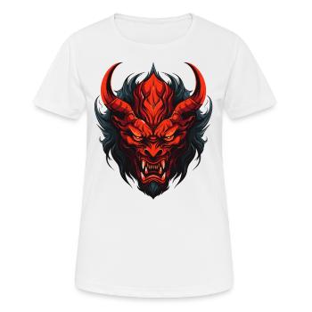 Tête de démon effrayante - T-shirt respirant Femme - blanc - Devant - AI Model Female 172 dark (172cm)