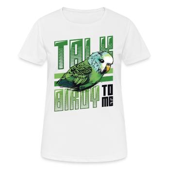 Talk Birdy To Me - Budgie - Women's Breathable T-Shirt - white - Front - AI Model Female 172 dark (172cm)