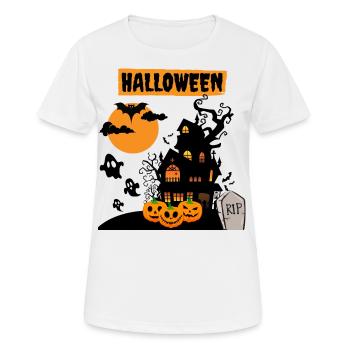Halloween-Szene mit Kürbissen - Frauen T-Shirt atmungsaktiv - Weiß - Vorne - AI Model Female 172 dark (172cm)